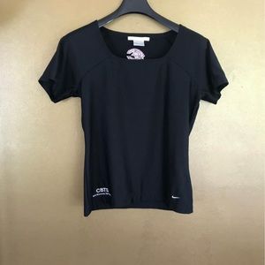 BNWOT Nike dry fit women’s small square neck black athletic top Cincinnati Reds